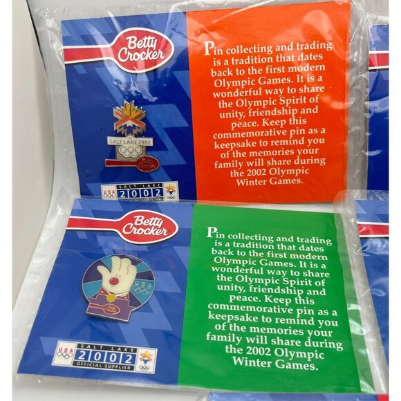 Betty Crocker Winter Olympics Commemorative Pin Set 2002 Salt Lake City Utah - Picture 3 of 6
